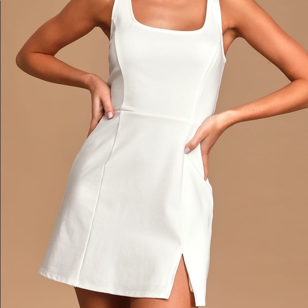 LuLus Always Admired White Sleeveless Mini Dress